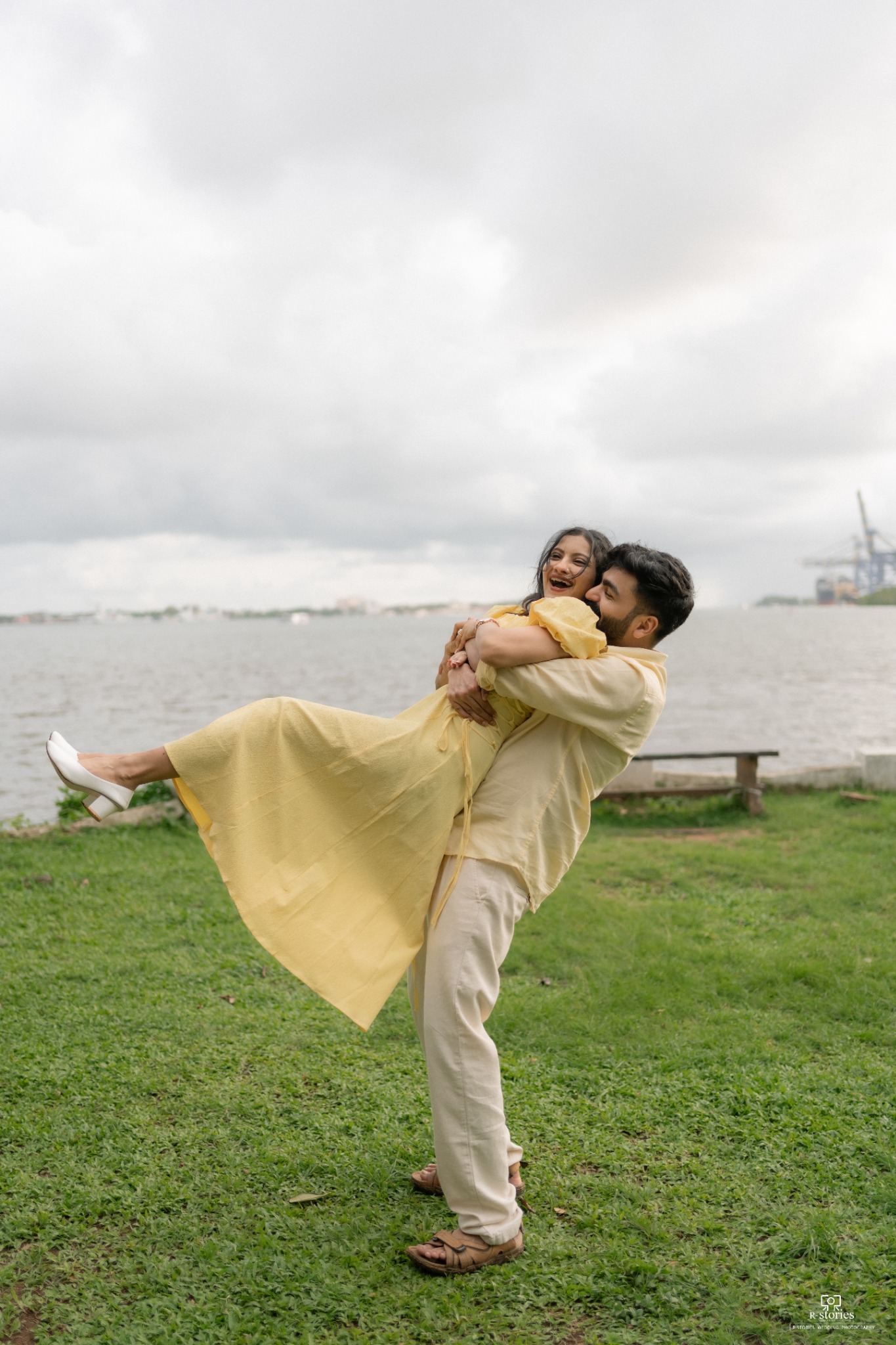 Deepak lifting Divyendu as they laugh